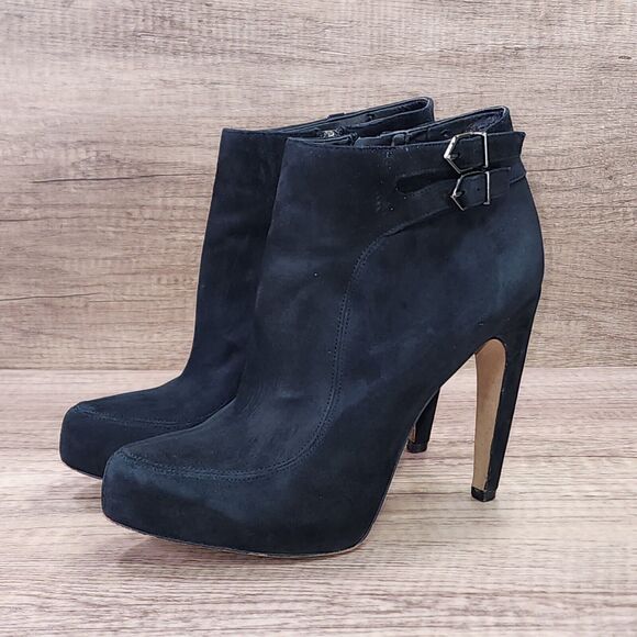 Sam Edelman Kit Women's Size 8.5M Black Suede Ankle Booties (READ) - Picture 7 of 13